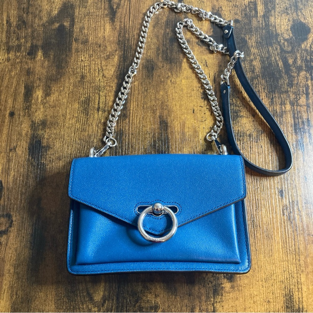 Rebecca Minkoff Jean Leather Convertable Crossbody Bag Blue